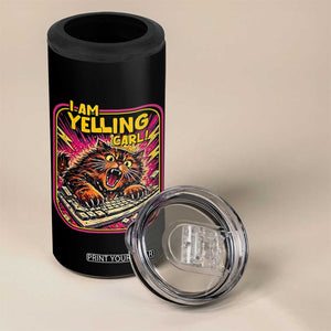 Funny I Am Yelling Carl 4 in 1 Can Cooler Tumbler Screaming Donut Cat Meme
