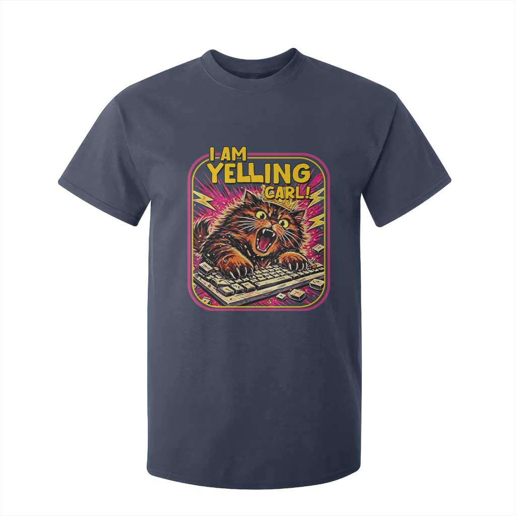 Funny I Am Yelling Carl T Shirt For Kid Screaming Donut Cat Meme