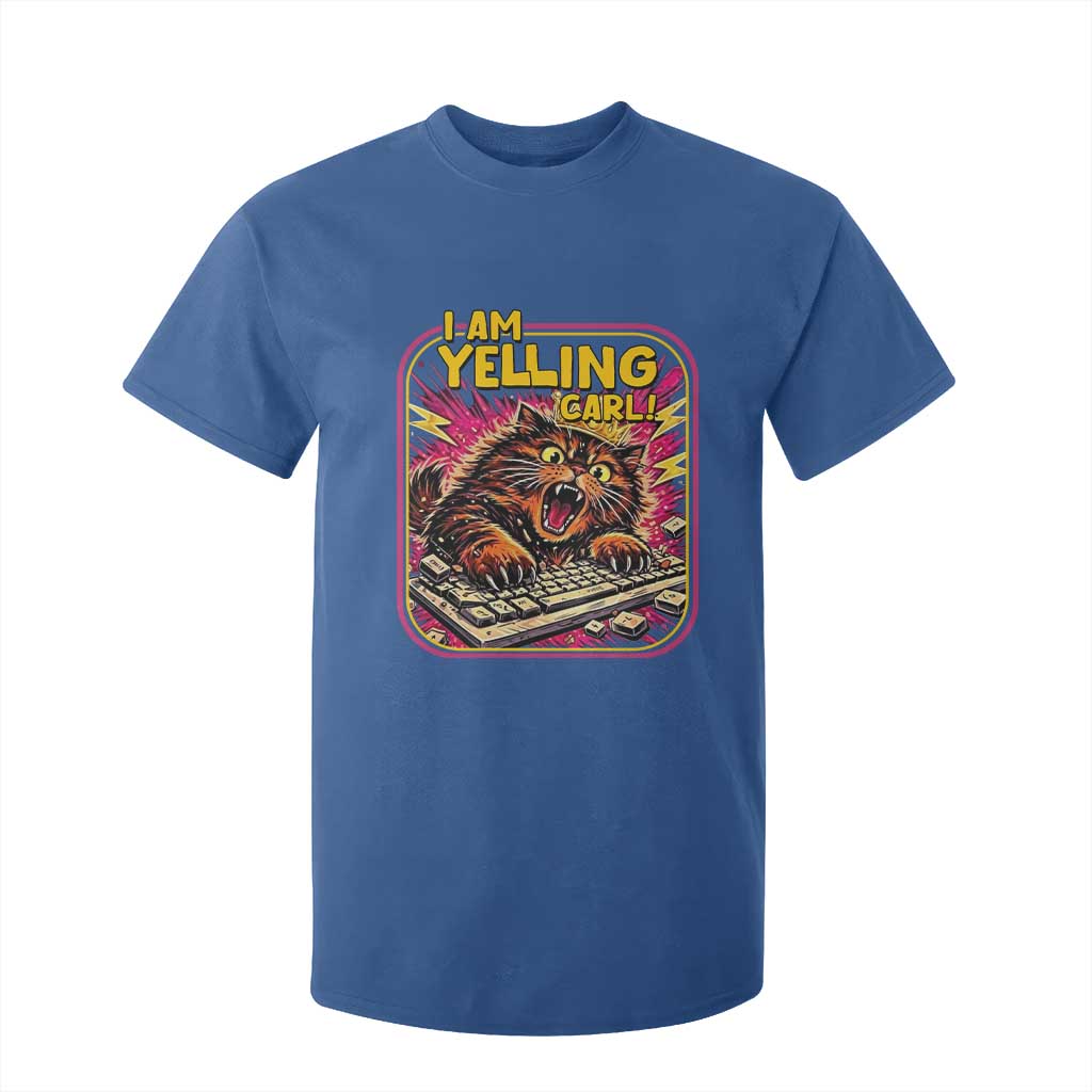Funny I Am Yelling Carl T Shirt For Kid Screaming Donut Cat Meme