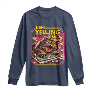 Funny I Am Yelling Carl Long Sleeve Shirt Screaming Donut Cat Meme