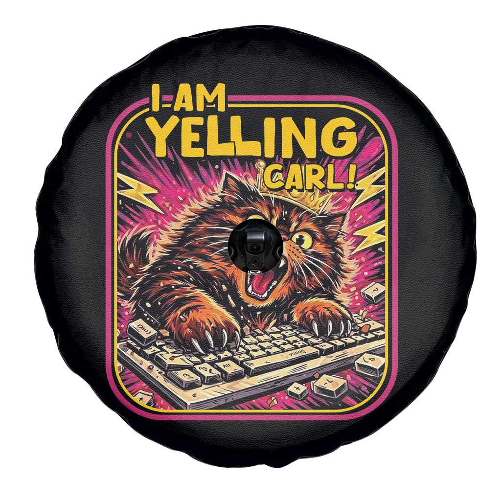 Funny I Am Yelling Carl Spare Tire Cover Screaming Donut Cat Meme