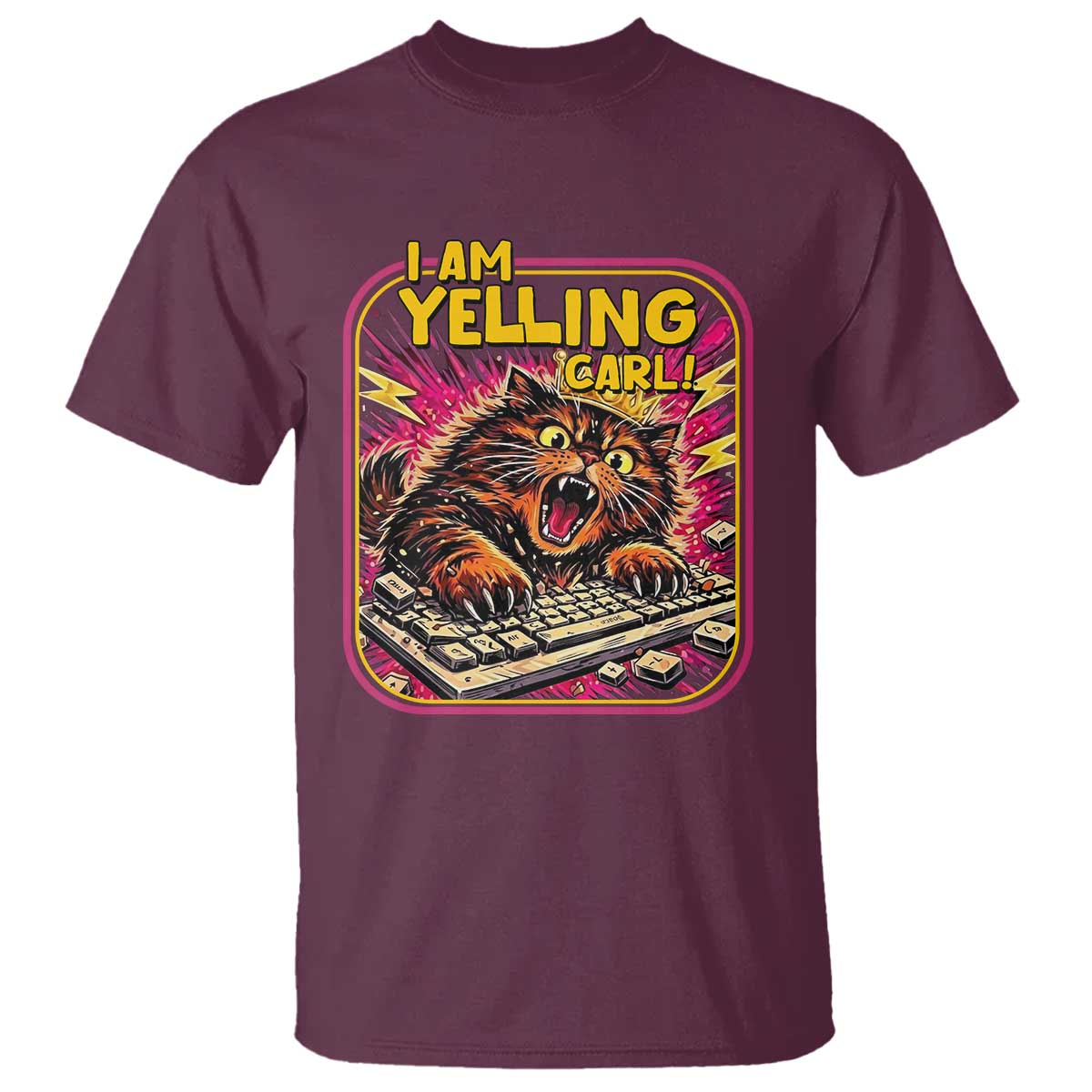 Funny I Am Yelling Carl T Shirt Screaming Donut Cat Meme