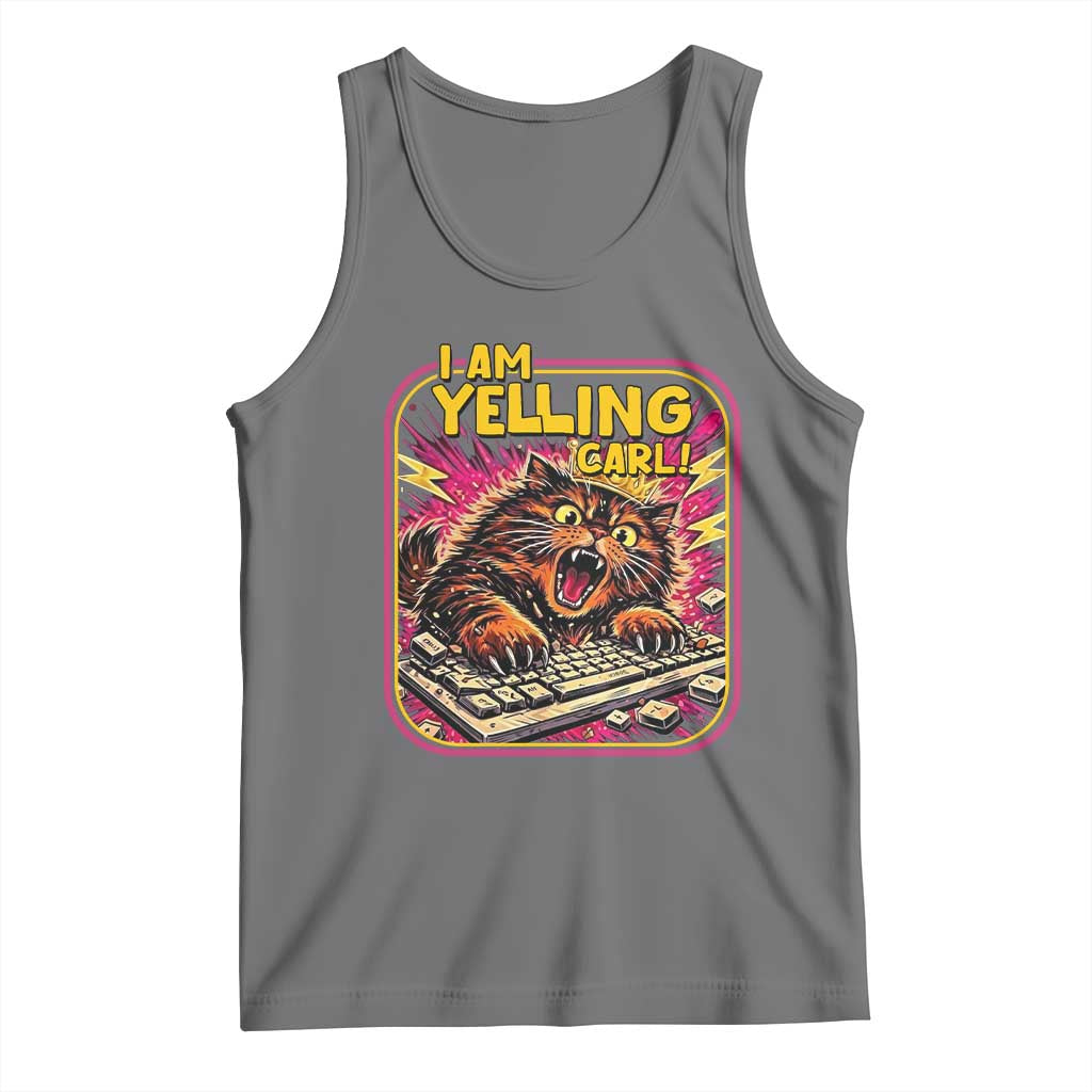 Funny I Am Yelling Carl Tank Top Screaming Donut Cat Meme