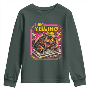 Funny I Am Yelling Carl Youth Sweatshirt Screaming Donut Cat Meme