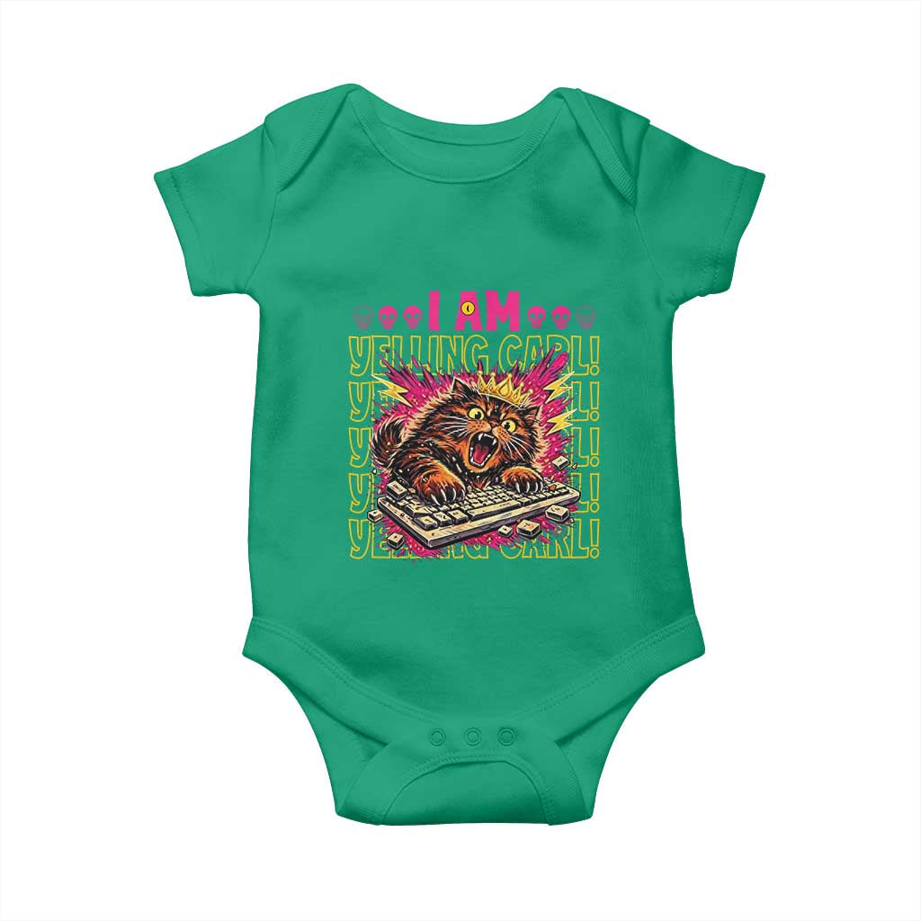 Funny I Am Yelling Carl Donut Cat Meme Baby Onesie