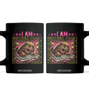 Funny I Am Yelling Carl Donut Cat Meme Coffee Mug
