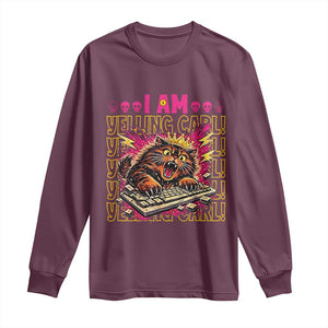 Funny I Am Yelling Carl Donut Cat Meme Long Sleeve Shirt