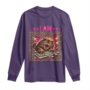 Funny I Am Yelling Carl Donut Cat Meme Long Sleeve Shirt