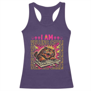 Funny I Am Yelling Carl Donut Cat Meme Racerback Tank Top