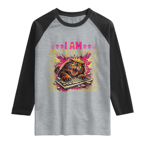 Funny I Am Yelling Carl Donut Cat Meme Raglan Shirt