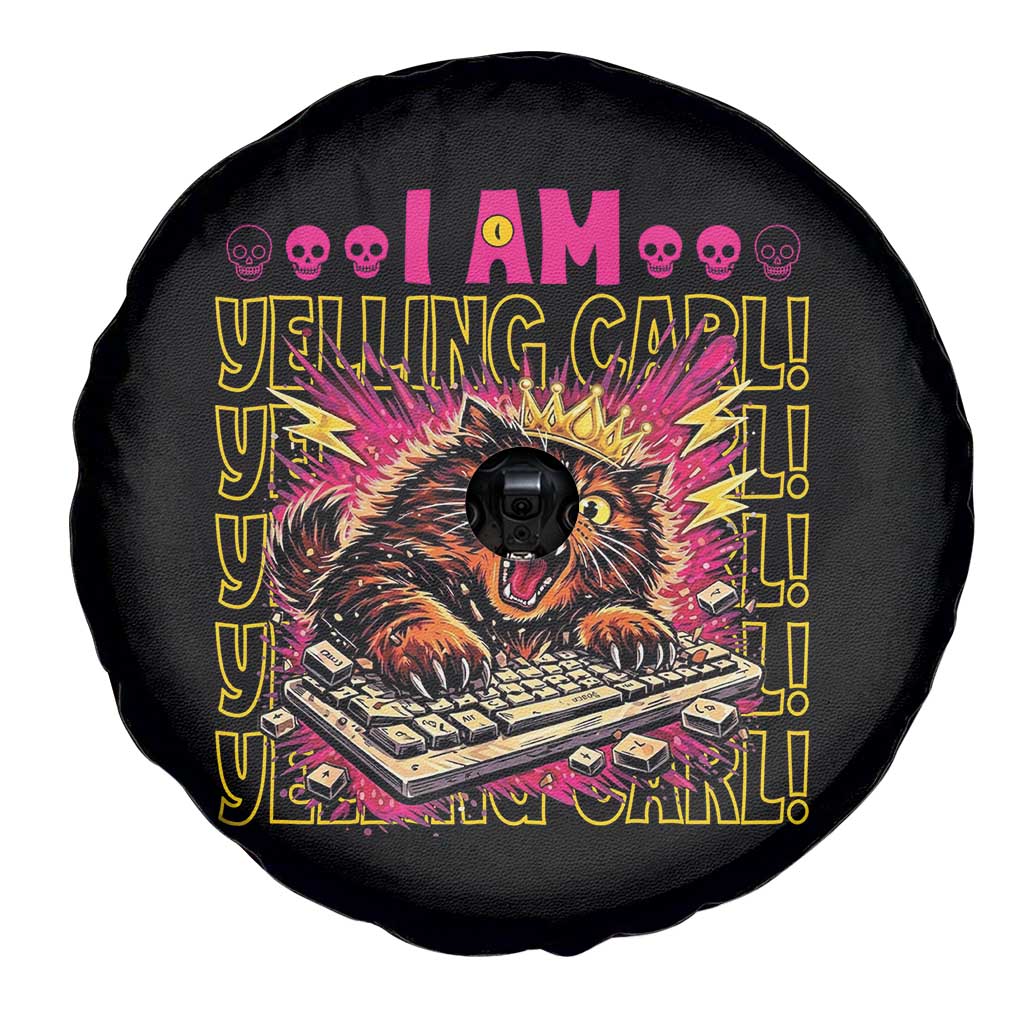 Funny I Am Yelling Carl Donut Cat Meme Spare Tire Cover