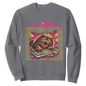 Funny I Am Yelling Carl Donut Cat Meme Sweatshirt