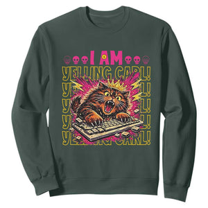 Funny I Am Yelling Carl Donut Cat Meme Sweatshirt