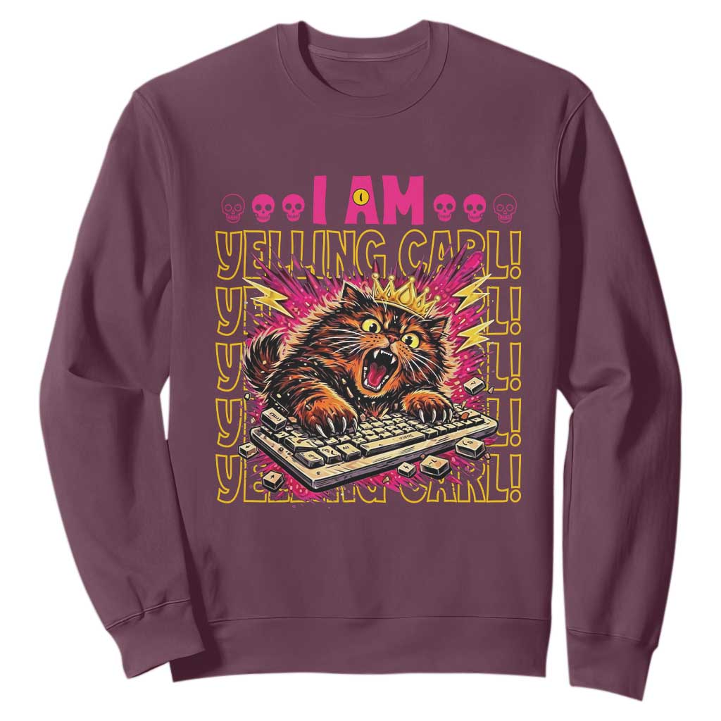 Funny I Am Yelling Carl Donut Cat Meme Sweatshirt