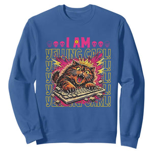 Funny I Am Yelling Carl Donut Cat Meme Sweatshirt