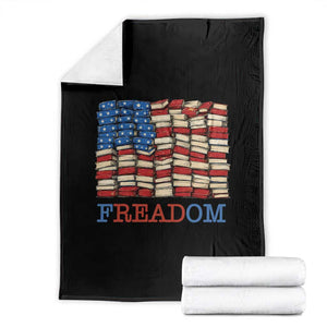 Freedom to Read Books Freadom Throw Blanket USA Flag Patriotic Library Book Lover
