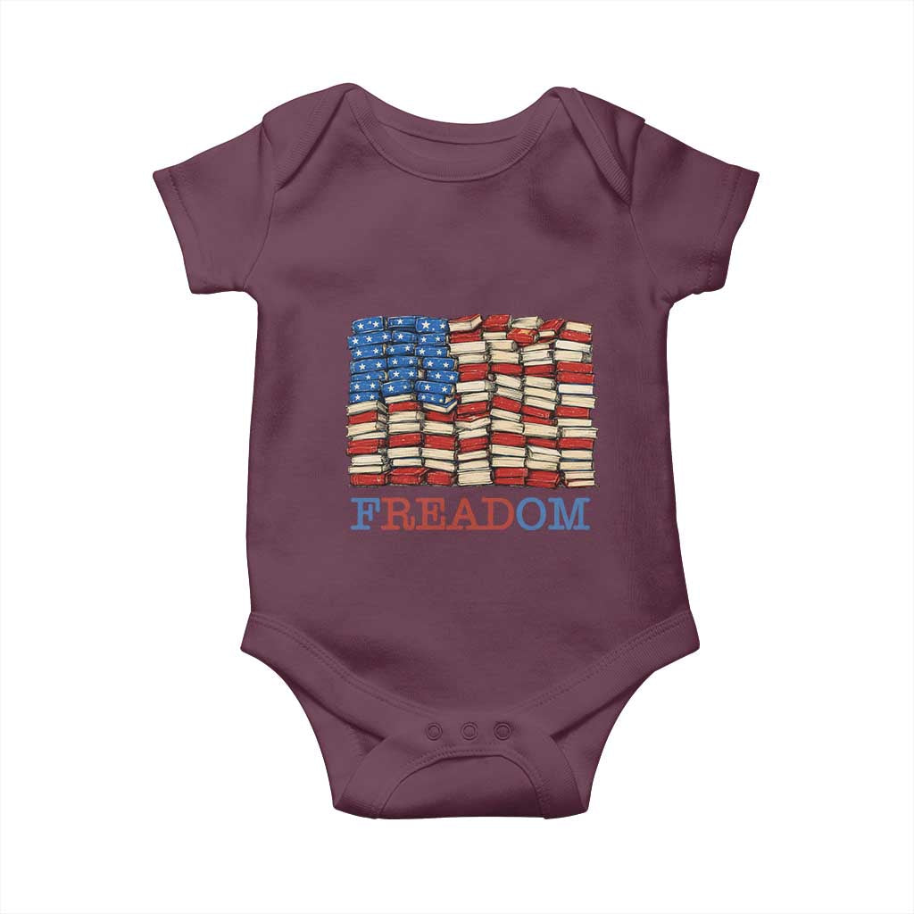 Freedom to Read Books Freadom Baby Onesie USA Flag Patriotic Library Book Lover