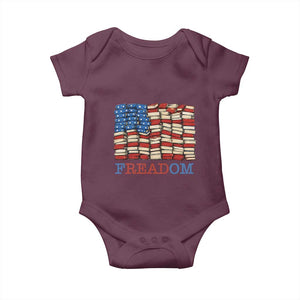 Freedom to Read Books Freadom Baby Onesie USA Flag Patriotic Library Book Lover