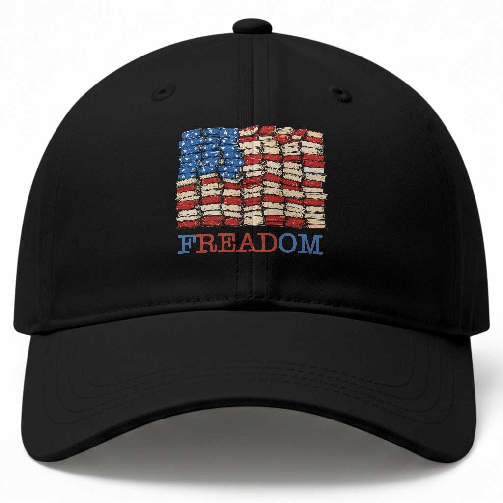 Freedom to Read Books Freadom Baseball Cap USA Flag Patriotic Library Book Lover