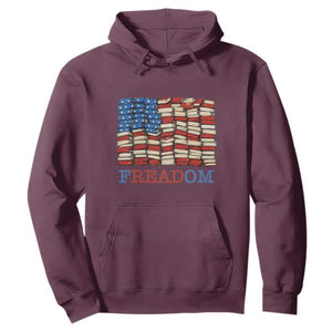 Freedom to Read Books Freadom Hoodie USA Flag Patriotic Library Book Lover