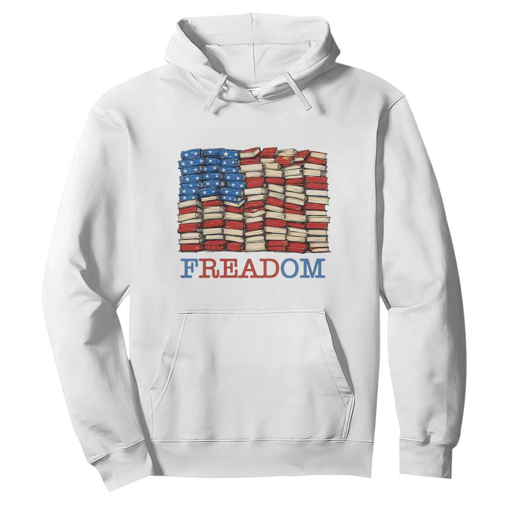 Freedom to Read Books Freadom Hoodie USA Flag Patriotic Library Book Lover