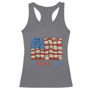 Freedom to Read Books Freadom Racerback Tank Top USA Flag Patriotic Library Book Lover