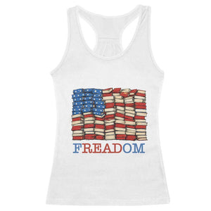 Freedom to Read Books Freadom Racerback Tank Top USA Flag Patriotic Library Book Lover