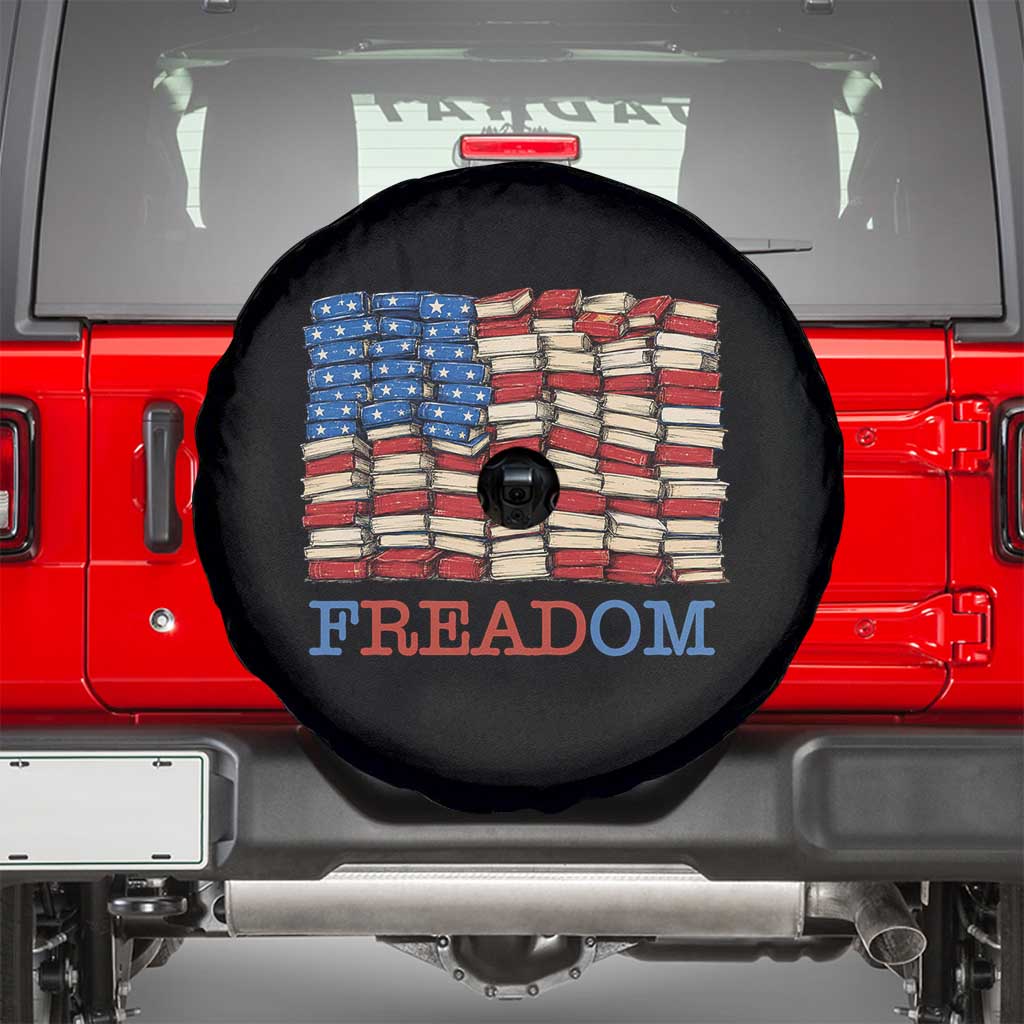 Freedom to Read Books Freadom Spare Tire Cover USA Flag Patriotic Library Book Lover