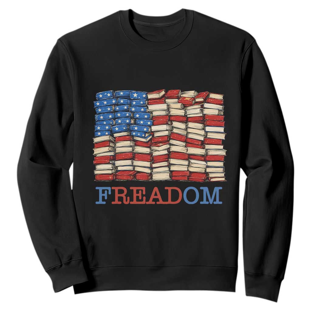Freedom to Read Books Freadom Sweatshirt USA Flag Patriotic Library Book Lover
