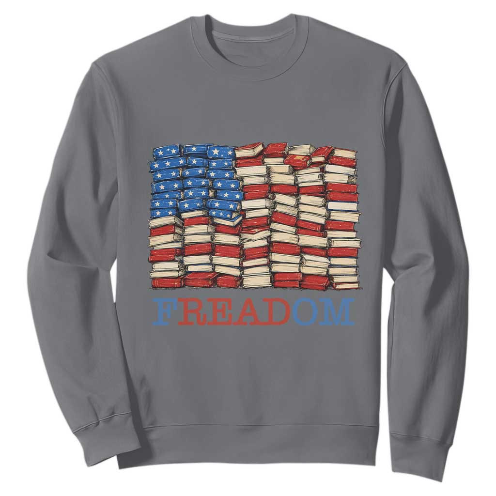 Freedom to Read Books Freadom Sweatshirt USA Flag Patriotic Library Book Lover