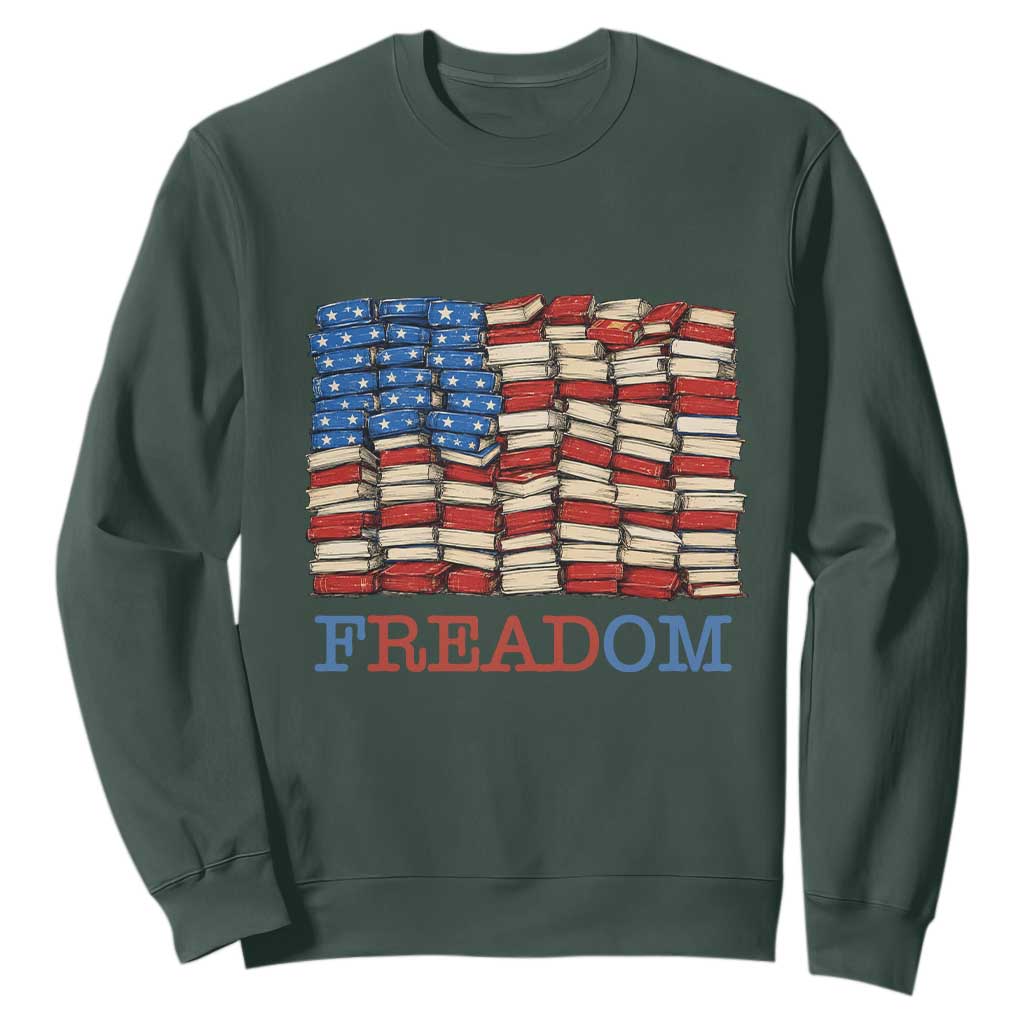 Freedom to Read Books Freadom Sweatshirt USA Flag Patriotic Library Book Lover