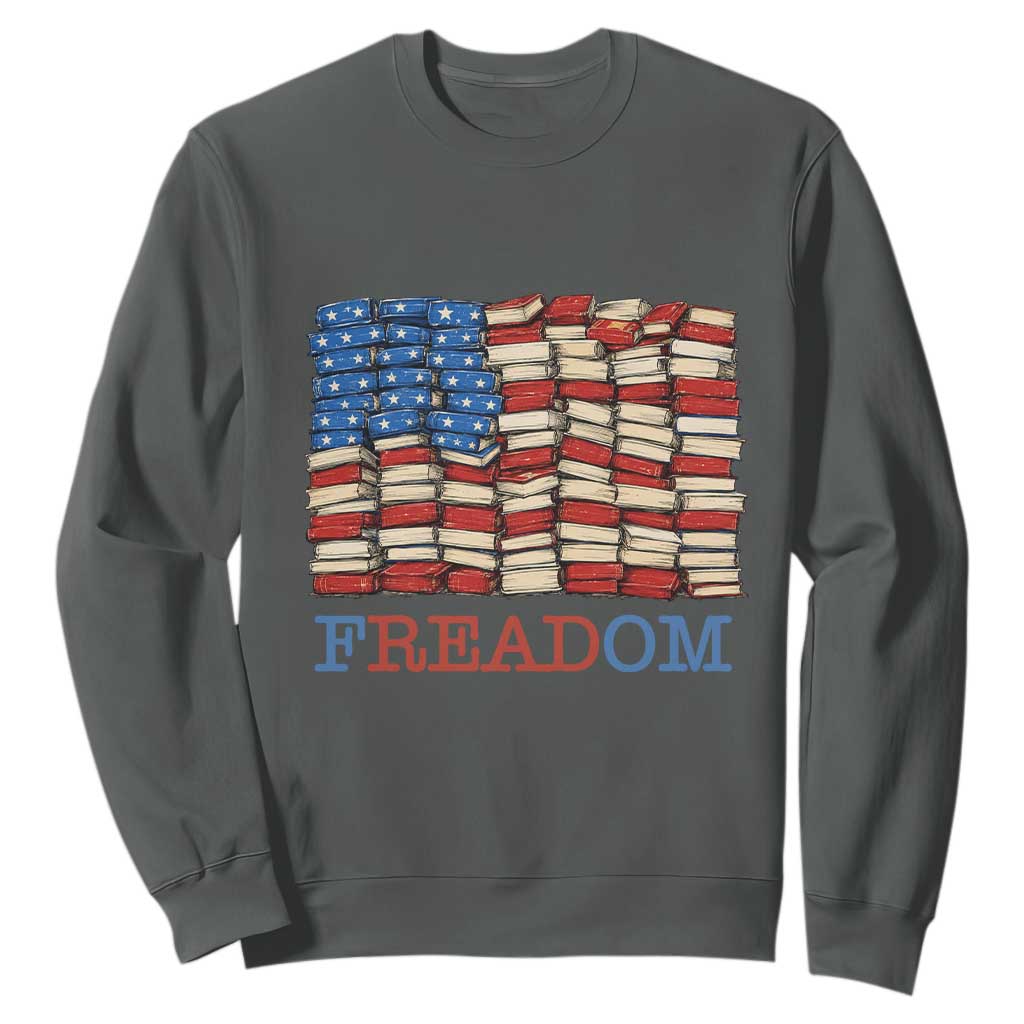Freedom to Read Books Freadom Sweatshirt USA Flag Patriotic Library Book Lover