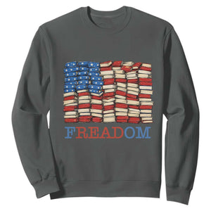 Freedom to Read Books Freadom Sweatshirt USA Flag Patriotic Library Book Lover