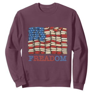 Freedom to Read Books Freadom Sweatshirt USA Flag Patriotic Library Book Lover