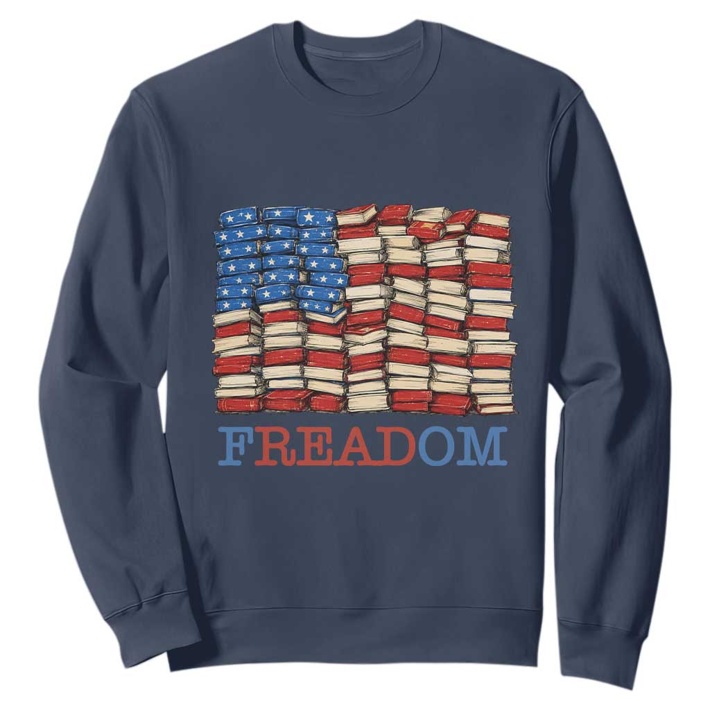 Freedom to Read Books Freadom Sweatshirt USA Flag Patriotic Library Book Lover