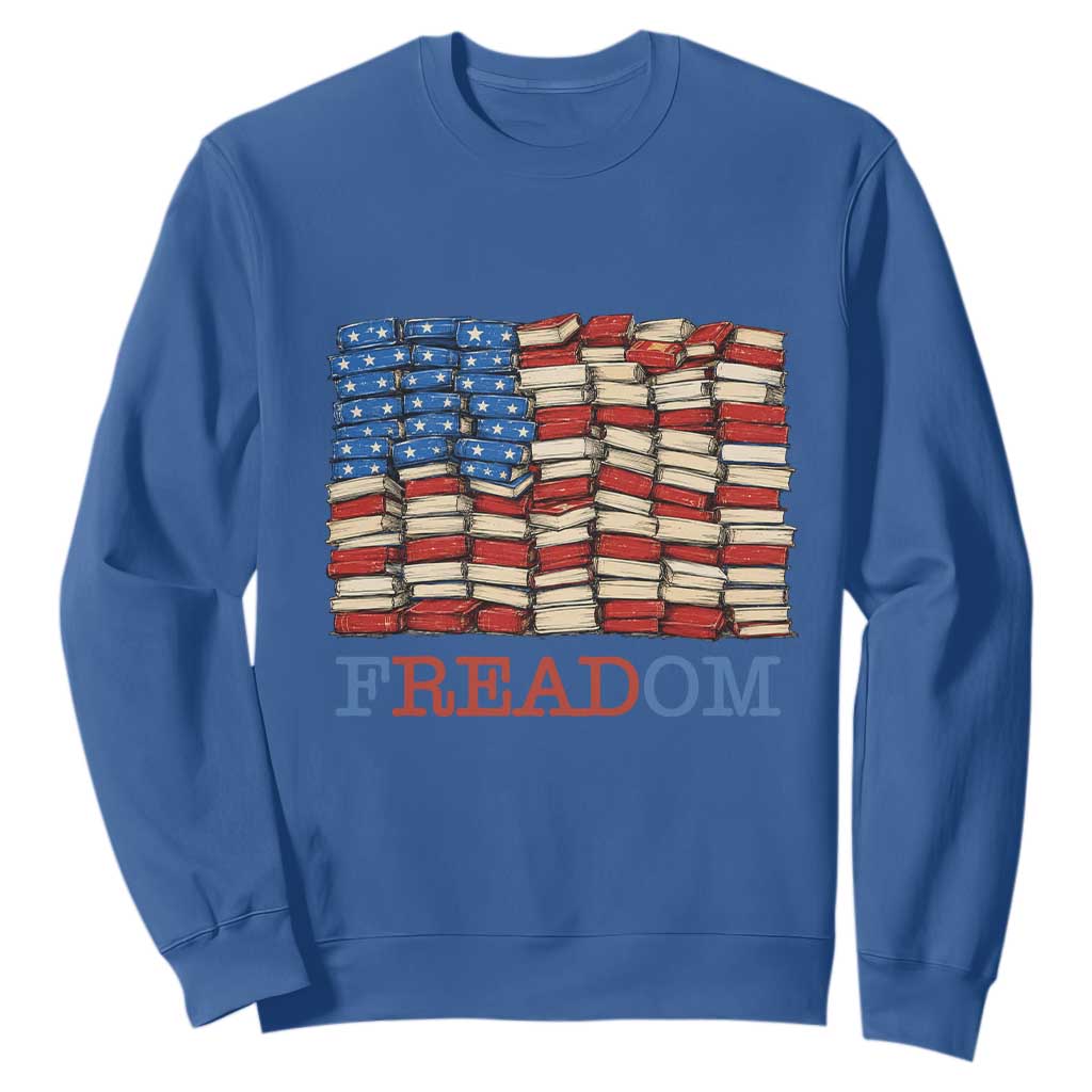 Freedom to Read Books Freadom Sweatshirt USA Flag Patriotic Library Book Lover