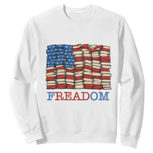 Freedom to Read Books Freadom Sweatshirt USA Flag Patriotic Library Book Lover