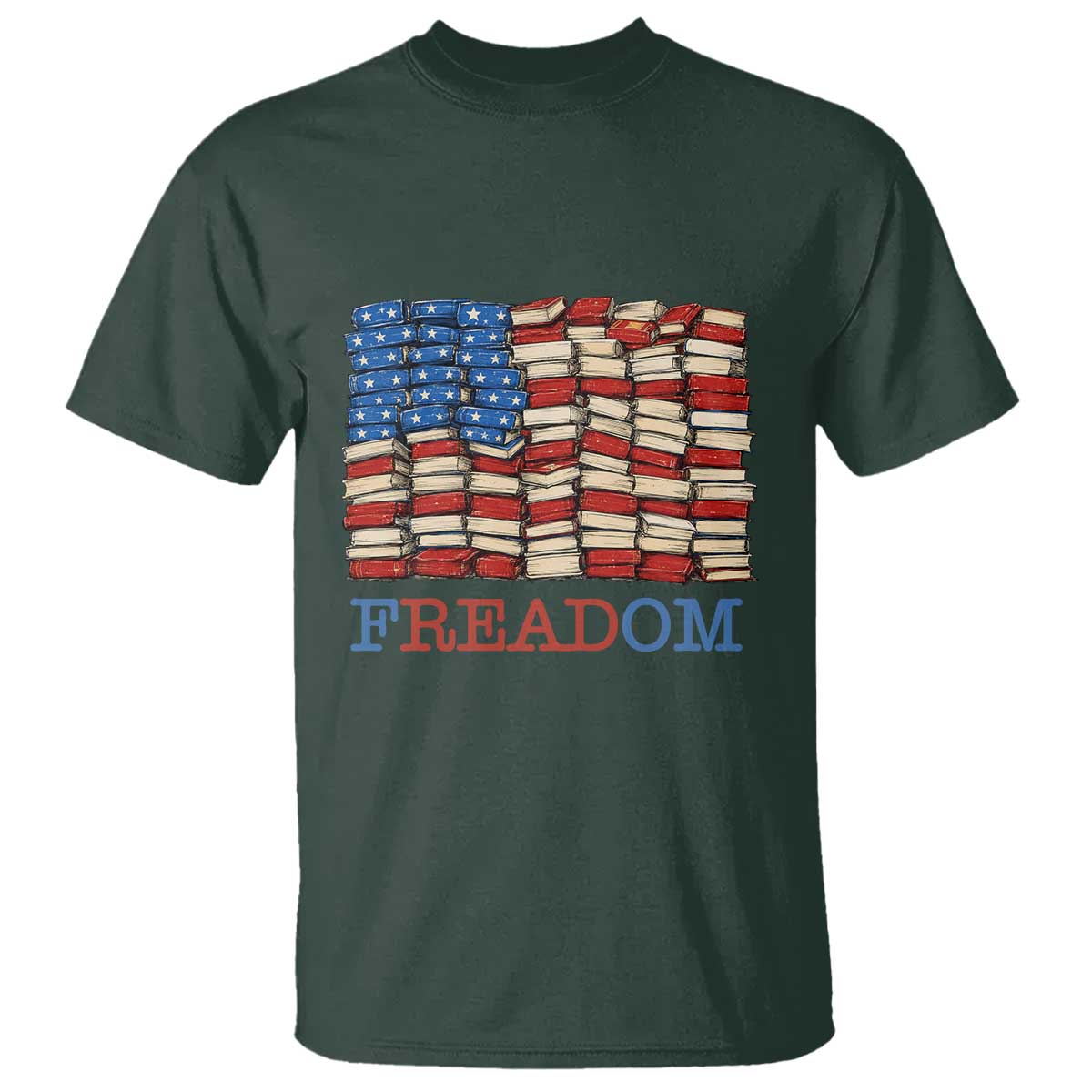Freedom to Read Books Freadom T Shirt USA Flag Patriotic Library Book Lover