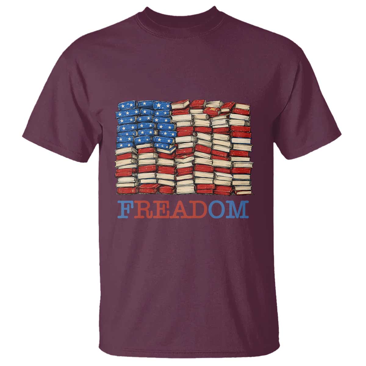 Freedom to Read Books Freadom T Shirt USA Flag Patriotic Library Book Lover