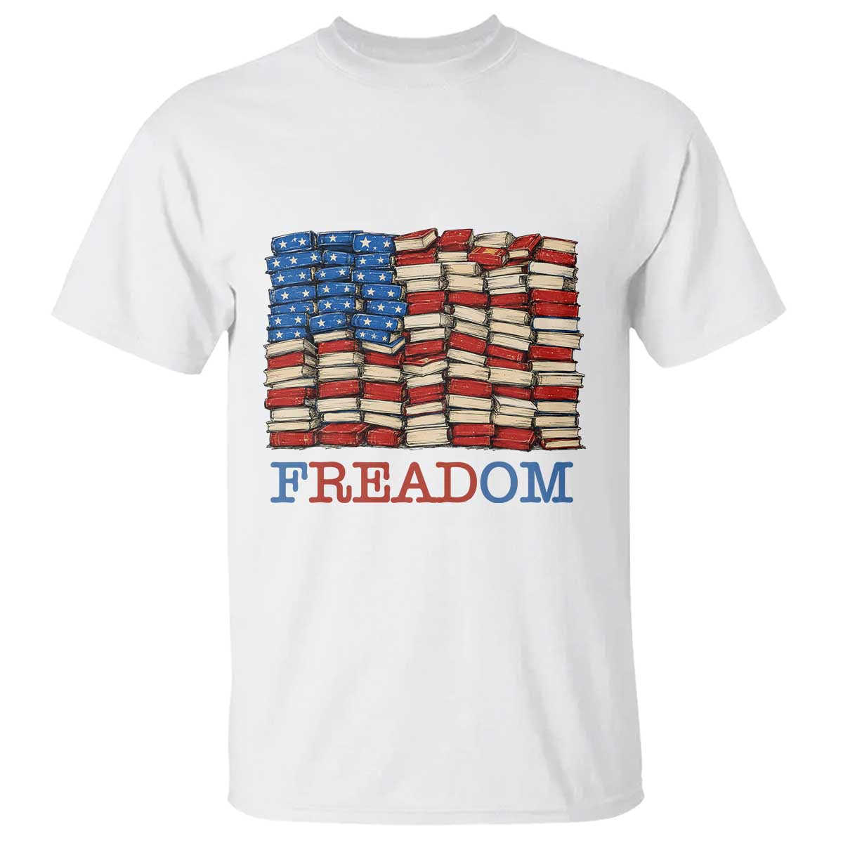 Freedom to Read Books Freadom T Shirt USA Flag Patriotic Library Book Lover