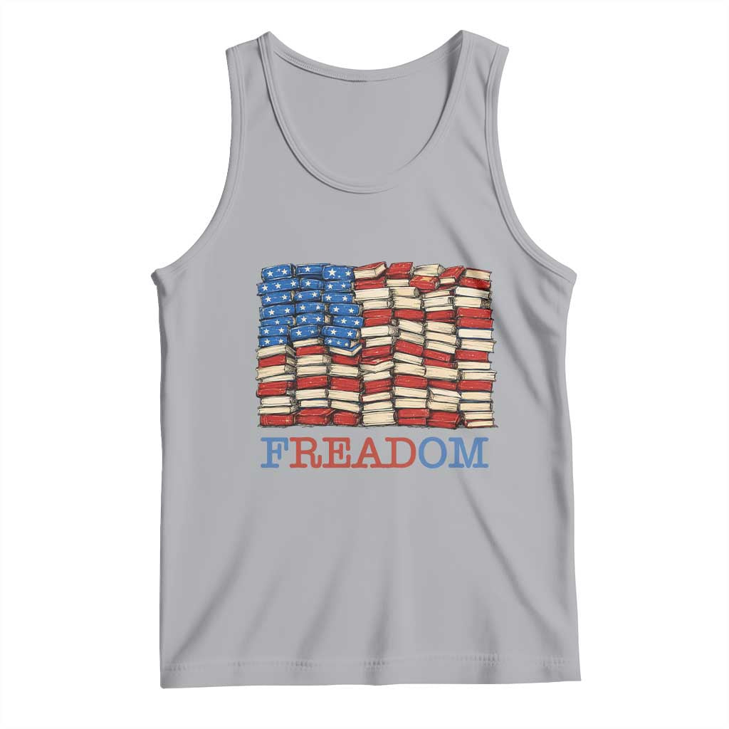 Freedom to Read Books Freadom Tank Top USA Flag Patriotic Library Book Lover