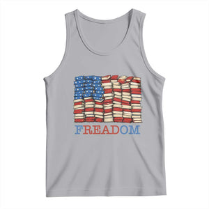Freedom to Read Books Freadom Tank Top USA Flag Patriotic Library Book Lover