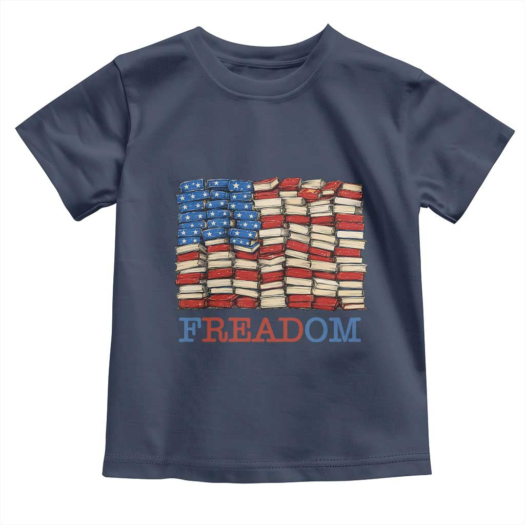 Freedom to Read Books Freadom Toddler T Shirt USA Flag Patriotic Library Book Lover