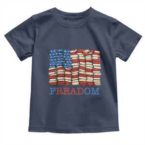 Freedom to Read Books Freadom Toddler T Shirt USA Flag Patriotic Library Book Lover