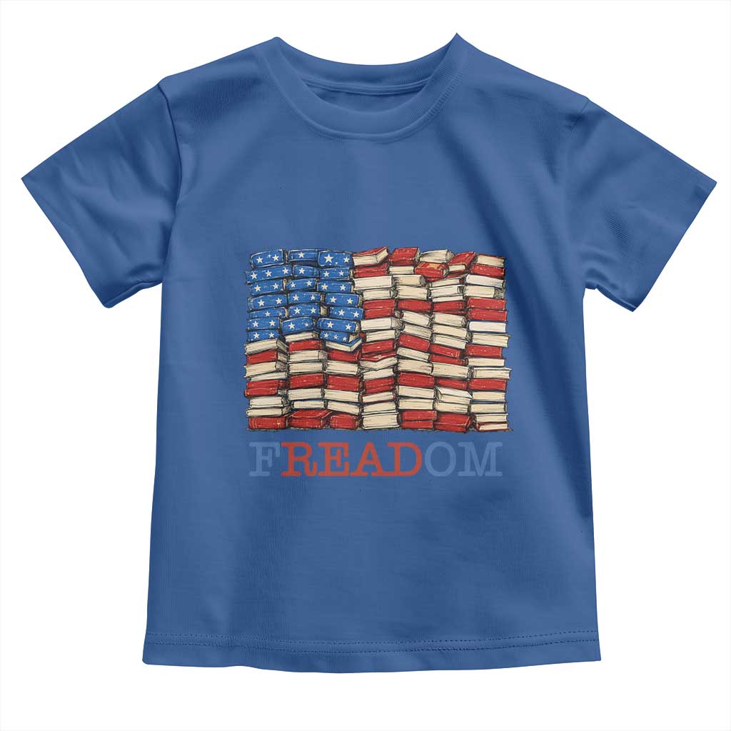 Freedom to Read Books Freadom Toddler T Shirt USA Flag Patriotic Library Book Lover