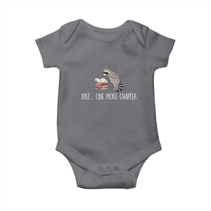Just One More Chapter Baby Onesie Funny Raccoon Reading Book Lover Gift TS14 Charcoal Print Your Wear