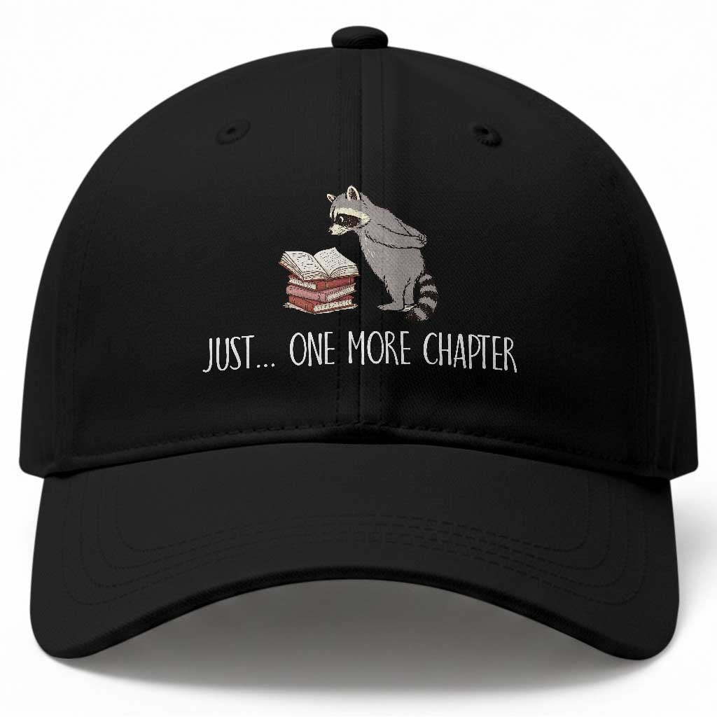 Just One More Chapter Baseball Cap Funny Raccoon Reading Book Lover Gift TS14 Print Your Wear