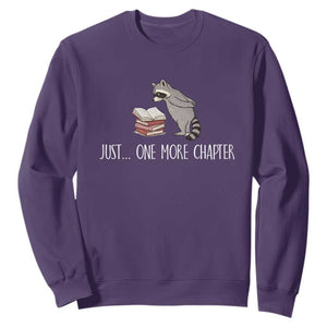 Just One More Chapter Sweatshirt Funny Raccoon Reading Book Lover Gift TS14 Purple Print Your Wear