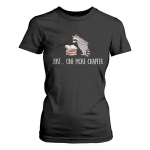 Just One More Chapter T Shirt For Women Funny Raccoon Reading Book Lover Gift TS14 Black Print Your Wear
