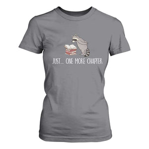 Just One More Chapter T Shirt For Women Funny Raccoon Reading Book Lover Gift TS14 Charcoal Print Your Wear